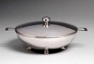 Kalo - Chicago Hammered Sterling Silver Covered Dish c1910s
