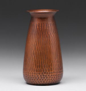 Roycroft Hammered Copper Flared Vase c1920s