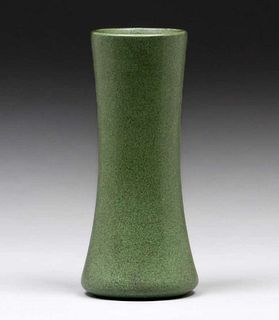 Marblehead Pottery Matte Green Corseted Vase c1910s