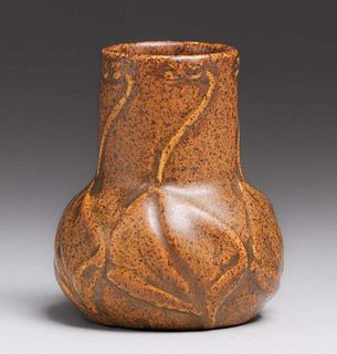 Small Van Briggle #645 Matte Brown Vase 1915