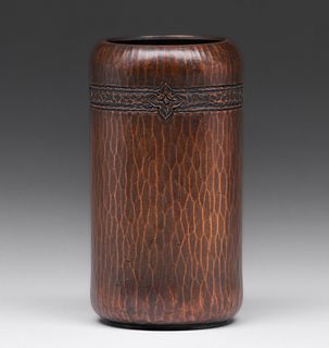 RoycroftÂ Hammered Copper Cylinder Vase c1920
