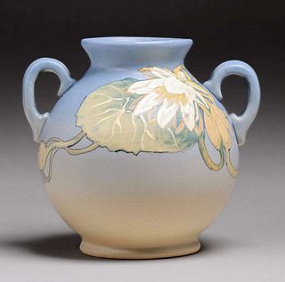 Weller Hudson Floral Vase Hester Pillsbury c1920s