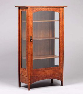 Gustav Stickley - Harvey Ellis Designed One-Door China Cabinet c1910