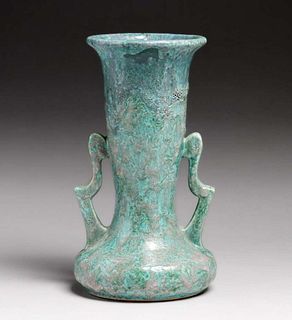 Roseville Pottery Blue Carnelian II Two-Handled Vase c1910s