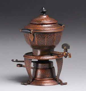 Joseph Heinrichs Hammered Copper Samovar Teapot c1910