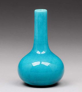 Robertson Hollywood Blue Crackleware Vase c1930s