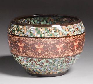 Vallauris Jean Gerbino Clay Mosaic French Vase c1920s