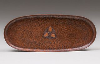 Early Craftsman Studios Hammered Copper Pen Tray c1920