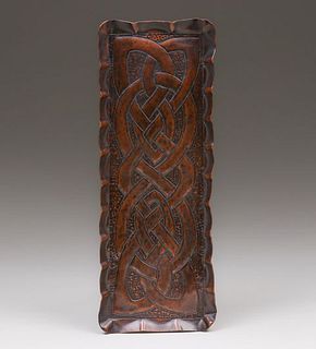 Celtic Arts & Crafts Hammered Copper Pen Tray c1910