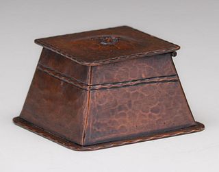 Early Craftsman Studios Hammered Copper Inkwell c1920