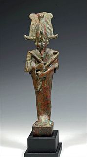 Fine Large Egyptian Bronze Osiris w/ Atef Crown