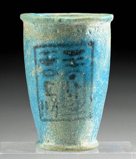 Egyptian Faience Offering Cup w/ Ramesside Cartouche