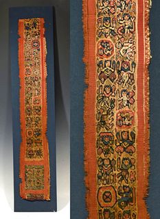Large Egyptian Coptic Textile Tunic Fragment w/ Figures