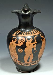 Greek Attic Red Figure Trefoil Oinochoe, FB Group