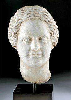 Near-Lifesize Roman Imperial Marble Head of Woman