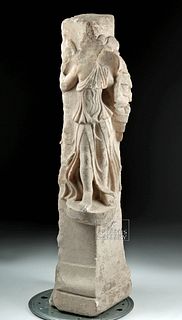 Roman Marble Garland Sarcophagus Corner - Victory