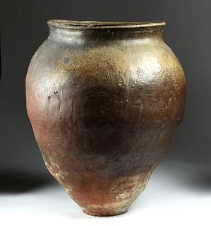 Large 19th C. Japanese Meiji Stoneware Urn