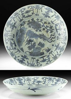 Chinese Ming Dynasty Swatow Ware Dish w/ Phoenix