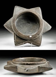 Pre-Columbian Inca Stone Mortar, Star-Shaped