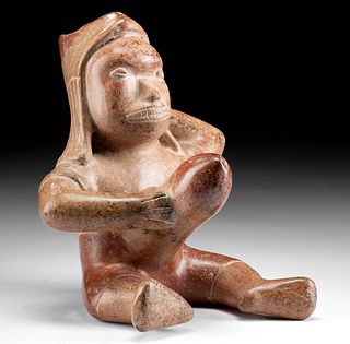 Fine Colima Pottery Seated Ithyphallic Figural Vessel