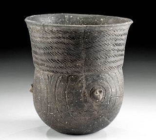 Mississippian Caddo Shell Tempered Incised Vessel
