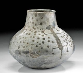 Native American Mimbres Pottery Vessel w/ Kokopelli