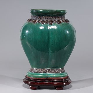 Chinese Green Glazed Double Form Vase