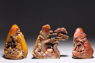 Group of Three Chinese Hardstone Carvings