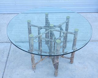 Bamboo & Glass Table