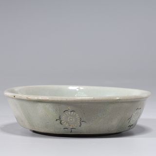 Korean Celadon Glazed Inlaid Dish