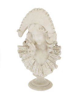 An Italian alabaster bust of a woman