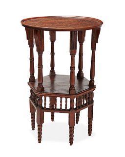 A Levatine inlaid wood occasional table
