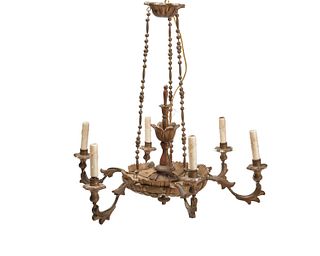 A Swedish carved giltwood chandelier
