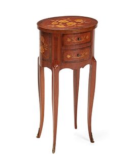 A small French marquetry occasional table