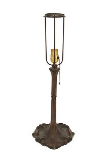 An American Art Nouveau-style metal lamp base