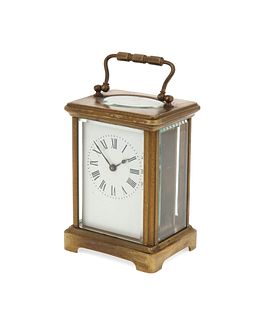 A French carriage table clock