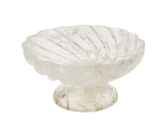 A rock crystal scalloped compote