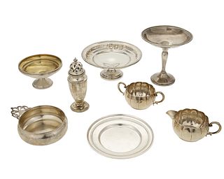 A group of sterling silver holloware items