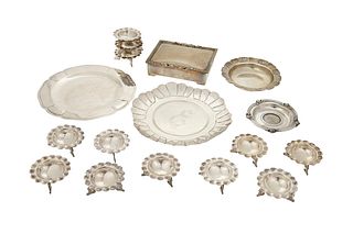 A group of Mexican sterling silver holloware items