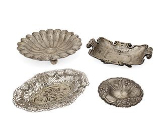 A group of Continental silver serving trays