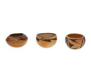 Three small Hopi pottery vessels