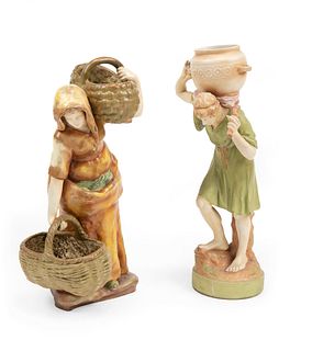 A pair of Amphora figural vessels