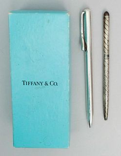 2 Tiffany Sterling Silver Pens with Box