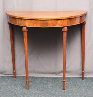 Federal Inlaid Mahogany Demilune Table