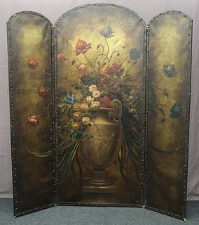 Italian Hand Painted Screen Signed "A. Buccini"