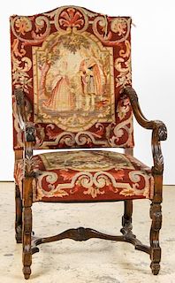 Continental Tapestry Throne Chair
