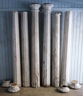 Group of Six White Columns