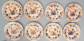 Set of 8 English Porcelain Ironstone Dinner Plates