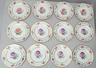 Set of 12 Erphila Porcelain Dinner Plates