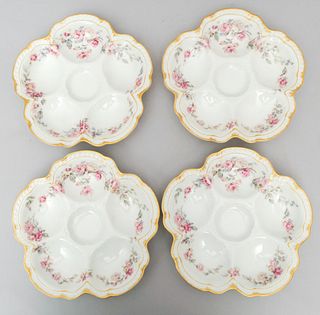 Set of Four Haviland Limoges Oyster Plates